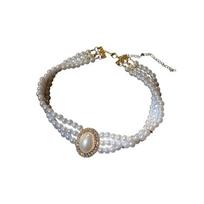 Multi-layer Pearl Pendant Clavicle Chain Pearl Choker Fashion Retro Pearl Necklace  Women auksas