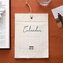 12-Month Reusable Textile Planner Creative Wall Hanging Decor  for Home Office smėlis