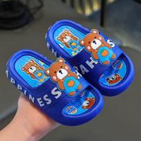 Cartoon Kids Flip Flops For Summer Girls Boys Pvc Non Slip Durable Indoor Footwear 24-25 mėlyna