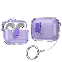 AirPods Pro 3/2 & 4 Bluetooth Earphone Protective Case with Auto-Open Lid AirPods 4 skaidri violetinė spalva