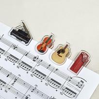Piano Shape Mini Music Clip, Acrylic Score Holder for Guitar Violin, Cute Transparent Page Clip, Practice Essential Gift juoda