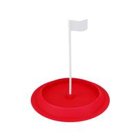 Golf Practice Hole Putting Cup All Direction Soft Rubber with White Target Flag Golf Hole Cup Blue Green and red Training Aids raudona