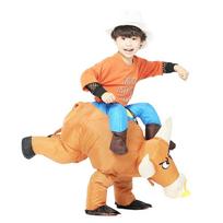 Halloween Inflatable Bull Riding Cowboy Costume for Parent-Child Cosplay and Festival Performance One Size