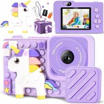 Kamera Dla Dzieci Aparat 48Mp/1080P Hd Selfie Wideo Unicorn Gry 2,4''