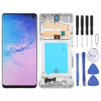 Skirta Samsung Galaxy S10 5G SM-G977B TFT LCD ekranui su lietimui jautriu paviršiumi, pilnas surinkimas su rėmeliu, nepalaiko pirštų atspaudų atpažinimo sidabras