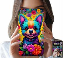 Etui Do Iphone 5 / 5S / 5C - Kwiaciste Wzory Piesek Pies Jork Plecki