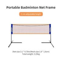 Folding Volleyball Tennis Badminton Net Portable Badminton Net Set Frame Outdoor Sports Training Supplies 3.1m