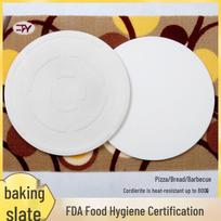 Jinqing Stone 13  Ceramic Pizza Baking Stone Slab - Round Pizza Pan 280mm*10mm pilkšvai balta