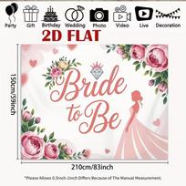2D Diamond & Rose Bride to Be Backdrop for Wedding Pre-Party Background 47.2x31.5inch/120*80cm