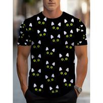 3D Printed Cat Wolf Tiger T-shirt For Men Animal Plant Graphic T Shirts Fashion Casual O-Neck Sports Tops Short Sleeve Tees M