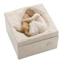 Sculpted Hand-Painted Keepsake Box Resin Girl Embrace Horse/Friendship/Mom And Kids/Girl And Dog Jewelry Box Memorial Gifts for Women