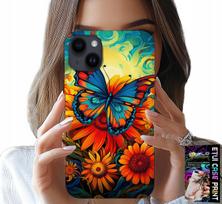 Etui Do Iphone 14 Plus - Motyle Motylki Kwiatki Róże Obudowa