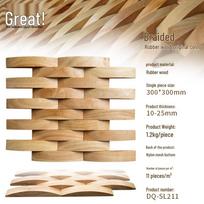 Black Walnut Solid Wood Nordic Style Mosaic Wall Decor