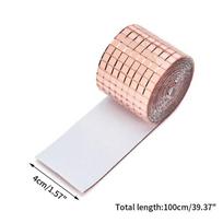 Hot Disco Ball Glass Mirror Sticker Mosaic Tiles Sticker DIY Self-Adhesive Mini Square Acrylic Wall Sticker Craft Party Home Dec (Rose Gold,4x60cm) rožinio aukso spalvos