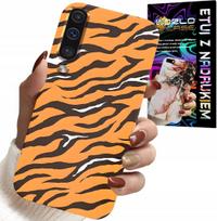 Etui Do Samsung Galaxy A70 - Plecki W Tygrysie Paski Pokrowiec +Szkło