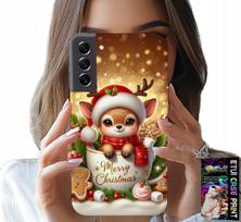 Etui Do Samsung Galaxy S22 Plus - Reniferek Słodki Renifer Świąteczne Wzór