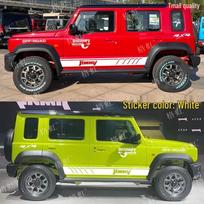 Suzuki Jimny 5 Durų Šoninių Lipdukų Rinkinys - Modifikuotas Kėbulo Sijonas Dekoratyvinės Juostelės Standard red