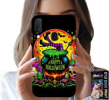 Etui Do Samsung Galaxy A20E - Wiedźma Kociołek Różdżka Halloween Szkło