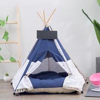 Naminių gyvūnų palapinė Teddy VIP Mažas ir vidutinio dydžio šunų būda Katės namas Drobės audinys Medinis namelis gyvūnams S  (40 × 40 × 50cm)