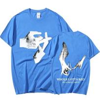 Reperis Playboi Carti Graphic marškinėliai Hip Hop Harajuku Oversized marškinėliai Gatvės muzikos albumas Whole Lotta Red Unisex Goth drabužiai 2XL