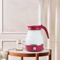 Travel Folding Electric Kettle Adjustable Tea Pot for Brewing Coffee Camping White