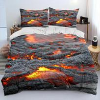 3D Volcano Lava Magma Comforter Bedding SetDuvet Cover Bed Set Quilt Cover PillowcaseKing Queen Size Bedding Set Adult Child EU Twin(135x200cm) bordinė