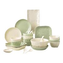 24-Piece Cream Style Ceramic Dinnerware Set