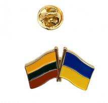 Metalinis ženkliukas “ Lietuva ir Ukraina“ M1842 27 x 18.7 mm