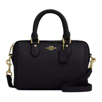 Coach Rowan 18 raidės logotipas Reguliuojama nuimama peties rankinė per petį Moteriškos rankinės Juoda CW328-IMBLK Gift Box Set (Basic Set+Yellow Box)