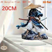 Traditional Japanese Samurai Acrylic Desktop Decor with Base, Vibrant Colors, Lightweight & Durable for Home Office, Unique Holiday Gift & Art Accent Z496