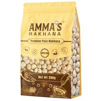 Amma's Makhana 200gms Premium Plain Hand Popped Superfood, Foxnuts (Size 5+) Phool Makhana Raw