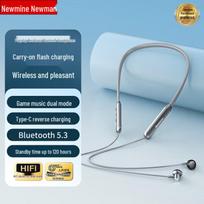 Newman SL80 Upgraded Wireless Neckband Bluetooth Headphones Upgraded Version pilka spalva