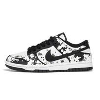 Nike Dunk Abrasion Resistant Slip Resistant Low top Skateboard Shoes Unisex Black White DD1391-100(Team1007- 36