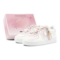 Nike Air Force 1 Air Force 1, Couple's, Romantic Gift, Pink Rose, Sweet Style Soft GS Low top Skateboard Shoes Women's DH2920-111(TeamS3-S-BOX) 40