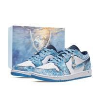 Jordan Air Jordan 1 Monster Lab, Dieviškoji Bausmė žemi aulinukai Vintažiniai krepšinio batai Unisex Balti Mėlyni 553558-404(Team445-) 42