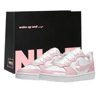 Nike Court Borough Girlfriend Low top Skateboard Shoes Women's Pink BQ5448-100(Team1276-) 36