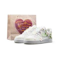 Nike Air Force Cushioning Abrasion Resistant Slip Resistant Low top Skateboard Shoes Women's Cyan White Shopping Bag cw2288-111(Team500-) 40 white