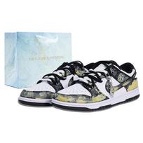Nike Dunk Leather Abrasion Resistant Low top Skateboard Shoes Unisex Black Gold DD1391-100(team1083-GBAG) 37.5