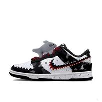 Nike Dunk Abrasion Resistant Low top Skateboard Shoes Unisex Black White Gray DD1391-100(Team243-) 38.5