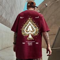 Men Poker A Playing Card Fashion T-shirts T-Shirt Summer Top M raudona