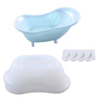 Bathtub Soap Box Mold with Stand Legs Mold Resin Soap Tray Mold Jewelry Tray Epoxy Mold Accessory Storage Container 1