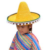 Fashion Mexicans Hat Sombrero Party Hats Halloween Costume Straw Hat Kindergarten Stage Performances Props Costume Hat geltona