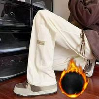 Autumn Men's Sweatpants Straight Loose Wide-leg Pants Boys Sports Casual Pants M abrikosas