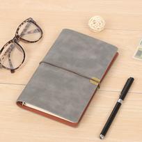 Retro A6 Soft Leather Loose-Leaf Notebook Diary Planner A6 šviesiai mėlyna spalva