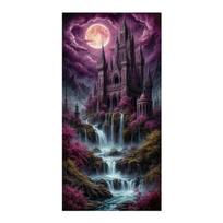 Moon Castle Scenery Large Size Diamond Painting Diy Full Square Round Drill Rhinestone Embroidery Mosaic Cross Stitch Kits Wall Decor Square drill 30x60cm