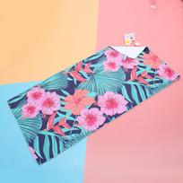 Double-Sided Microfiber Beach Towel - Quick Dry, Sand-Free, Water-Absorbent 70x150 cm rožinės gėlės spalva