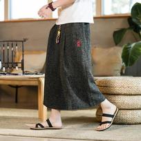 Japoniško stiliaus kimono kelnės vyrams, maudymosi kelnės, japoniško samurajaus harajuku, laisvalaikio, laisvi vyriški šortai, plačios klešnės, plius dydis 5XL XXXXXL juoda