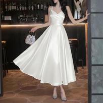 ZANZEA Women Elegant V-Neck Sleeveless Party Sling Dress S balta