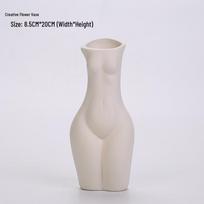 Human Body Shape Ceramic Sculpture Vase - White Decor Art Piece