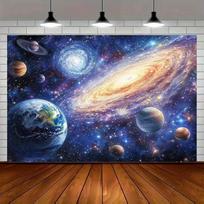 2D Outer Space Universe Background for Baby Shower & Birthday Decoration 47.2x31.5inch/120*80cm